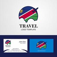 reizen Namibië vlag logo en bezoekende kaart ontwerp vector