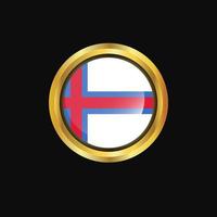 Faeröer eilanden vlag gouden knop vector