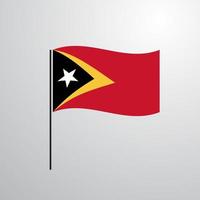 oost-timor wapperende vlag vector