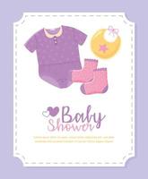 schattige baby shower uitnodiging kaartsjabloon vector