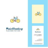 fiets creatief logo en bedrijf kaart verticaal ontwerp vector