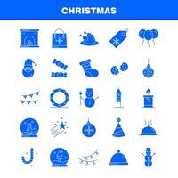 Kerstmis solide glyph icoon voor web afdrukken en mobiel uxui uitrusting zo net zo kaars licht Kerstmis Kerstmis astronomie maan ruimte ster pictogram pak vector