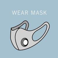 grijs medisch masker bescherming accessoire pictogram vector