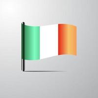 Ierland golvend glimmend vlag ontwerp vector