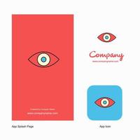 oog bedrijf logo app icoon en plons bladzijde ontwerp creatief bedrijf app ontwerp elementen vector