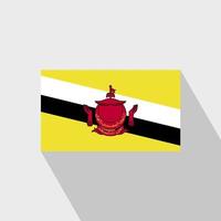 Brunei vlag lang schaduw ontwerp vector