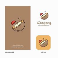 kokosnoot bedrijf logo app icoon en plons bladzijde ontwerp creatief bedrijf app ontwerp elementen vector