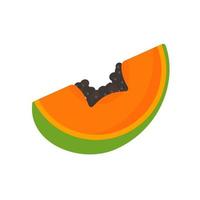 rijp papaja vector besnoeiing in voor de helft tot de zaden zijn zichtbaar binnen.