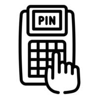 invoeren pin terminal icoon, schets stijl vector