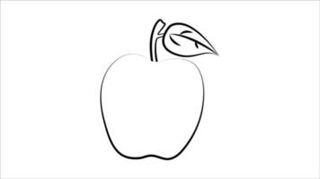 appel fruit icoon. vlak gemakkelijk pictogram. appel met blad vector illustratie