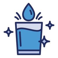 gefilterd water glas icoon, schets stijl vector