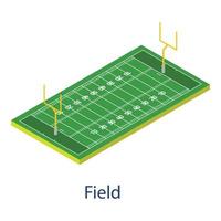 Amerikaans Amerikaans voetbal veld- icoon, isometrische stijl vector