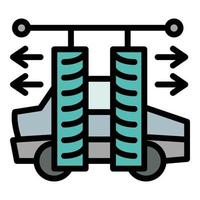 auto borstel wassen icoon, schets stijl vector