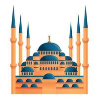 Istanbul moskee icoon, tekenfilm stijl vector