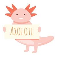 axolotl dier banier icoon, tekenfilm stijl vector