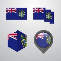 pitcairn eiland vlag ontwerp reeks vector