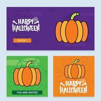 gelukkig halloween uitnodiging ontwerp met pompoen vector