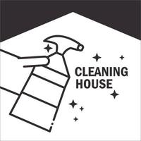 huis schoonmaak service pictogram pictogram vector