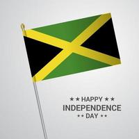 Jamaica onafhankelijkheid dag typografisch ontwerp met vlag vector