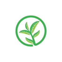 logo's van groene boom blad ecologie vector