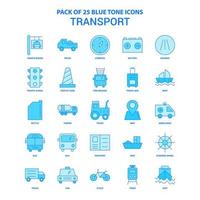 vervoer blauw toon icoon pak 25 icoon sets vector