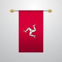 eiland van Mens hangende vlag vector