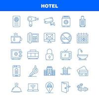 hotel lijn pictogrammen reeks voor infographics mobiel uxui uitrusting en afdrukken ontwerp omvatten controleren in controleren uit deur hotel mobiel cel icoon reeks vector