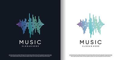 muziek- logo ontwerp icoon met creatief concept stijl premie vector