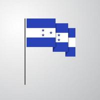 Honduras golvend vlag creatief achtergrond vector