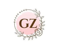 eerste gz vrouwelijk logo. bruikbaar voor natuur, salon, spa, kunstmatig en schoonheid logo's. vlak vector logo ontwerp sjabloon element.