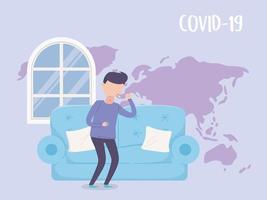 man met covid-19-symptomen vector