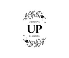 omhoog initialen brief bruiloft monogram logos verzameling, hand- getrokken modern minimalistisch en bloemen Sjablonen voor uitnodiging kaarten, opslaan de datum, elegant identiteit voor restaurant, boetiek, cafe in vector