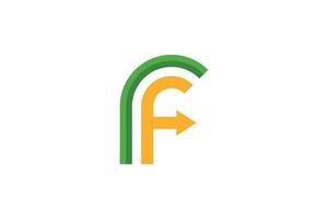 brief f logo abstract vector