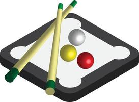 snooker illustratie in 3d isometrische stijl vector