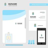 ID kaart kaart bedrijf logo het dossier Hoes bezoekende kaart en mobiel app ontwerp vector illustratie