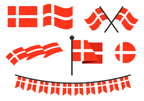 Flat Deense Vlag Vector