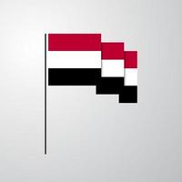 Jemen golvend vlag creatief achtergrond vector
