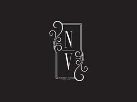 mooi nv luxe logo, nieuw nv vn zwart wit brief logo ontwerp vector