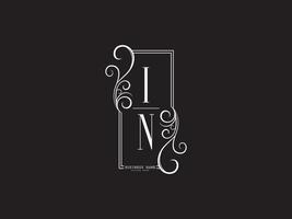 typografie in logo, luxe in ni logo brief vector