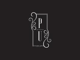 initialen pu luxe logo brief vector