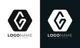 eerste brief g logo vector ontwerp sjabloon. met zeshoekig vorm geven aan. veelhoekige stijl.