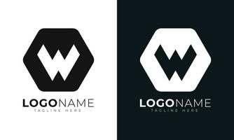 eerste brief w logo vector ontwerp sjabloon. met zeshoekig vorm geven aan. veelhoekige stijl.