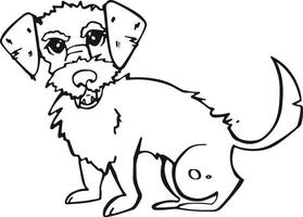 tekenfilm stijl. de hond is boos, de ontevreden puppy gromt. vector illustratie