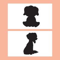 reeks van hond silhouet vector geïsoleerd Aan wit achtergrond dier kleur boek voor kinderen tekenfilm vector hond illustratie