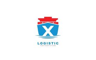 X logo logistiek voor branding bedrijf. Verzending sjabloon vector illustratie voor uw merk.