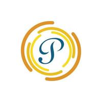 brief p bedrijf zakelijke abstract eenheid vector logo ontwerp sjabloon