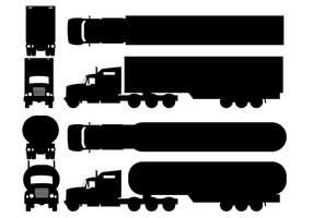 Twee Silhouette Camion Types vector