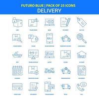 levering pictogrammen futuro blauw 25 icoon pak vector
