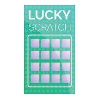 Lucky krassen ticket icoon, tekenfilm stijl vector