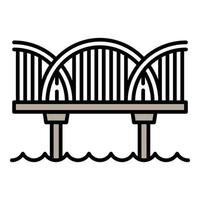 rivier- brug icoon, schets stijl vector